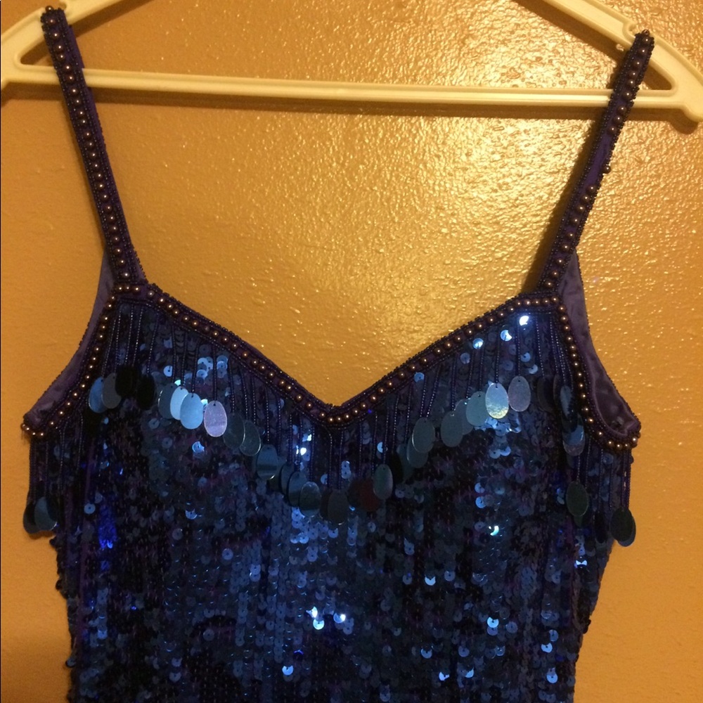 ELECTRIC BLUE GORGEOUS SEQUINS DRESS Sz 8